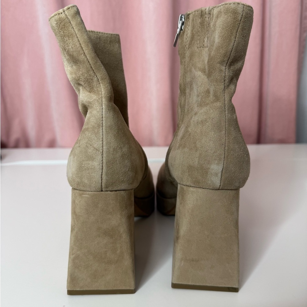 Dolce Vita Beige Tan Suede Platform Booties Sz 7 NWOT - Picture 7 of 10